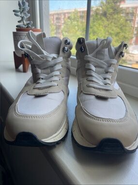 Madewell Beige and White High-Top Sneakers